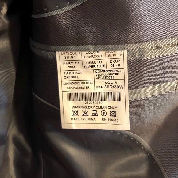 Ferrecci Men’s Two Piece Charcoal Grey Suit - Picture 7 of 7